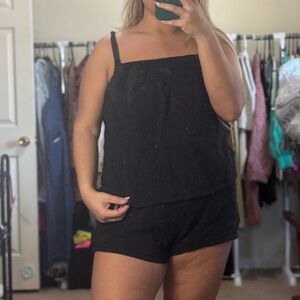 Joyspun Charcoal Textured Top & Short set